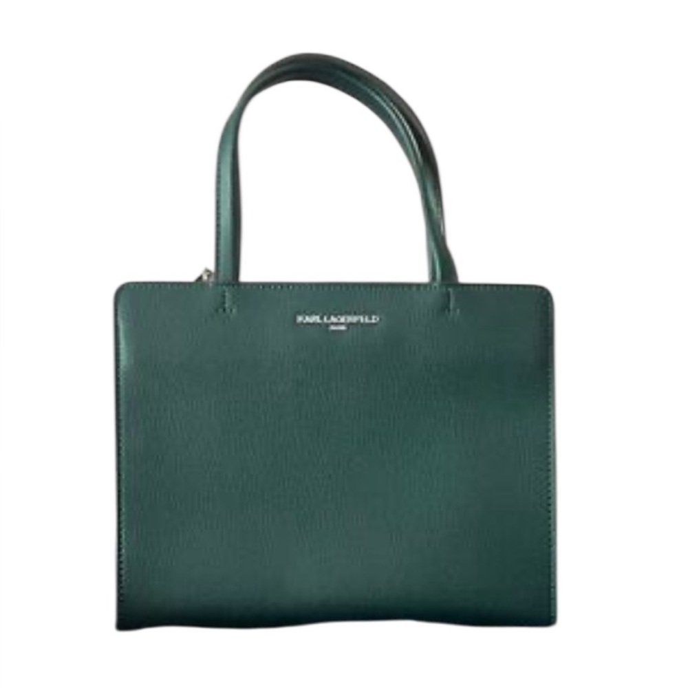 Karl Lagerfeld Paris Maybelle Green Leather Satchel Tote – EUC (No Strap)